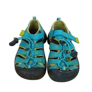 Keen Newport H2 Kids Sandals Size 11 US EU 29 Teal & Yellow Comfortable & Durabl